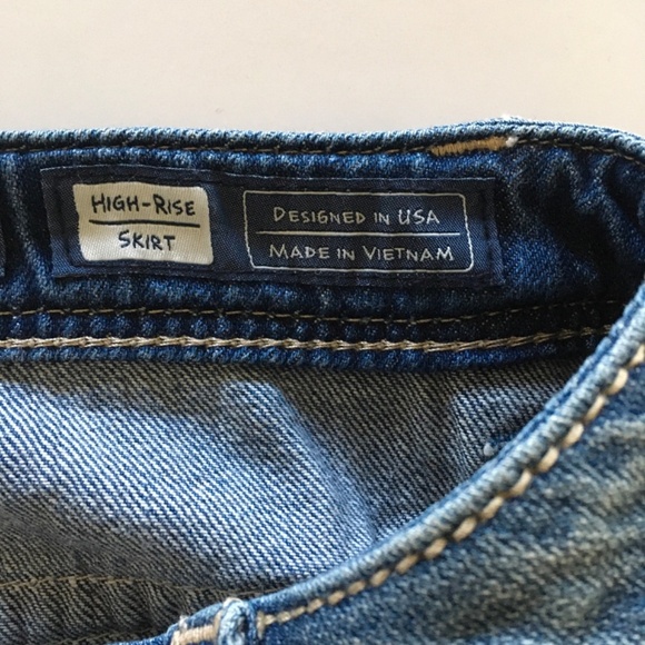 Miss Me High Rise Jean Skirt Southwestern Embroidered Aztec Cotton Denim Size 28 - Picture 11 of 15